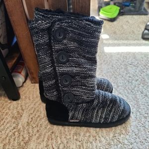 Muk LUKS Slouchy Boot Black Gray